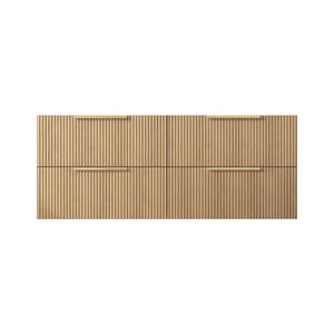VITO EDINA PRIME OAK 1200MM FLUTED SINGLE BOWL WALL HUNG VANITY