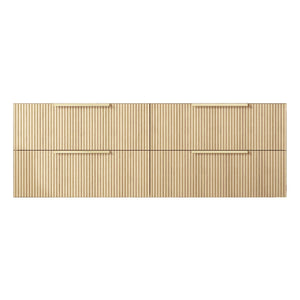 VITO EDINA CLASSIC OAK 1500MM FLUTED SINGLE BOWL WALL HUNG VANITY