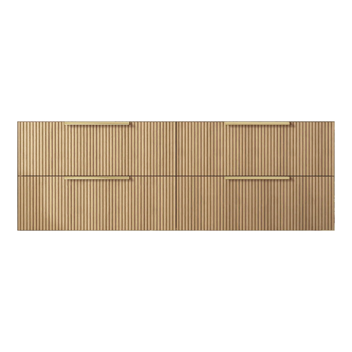 VITO EDINA PRIME OAK 1500MM FLUTED SINGLE BOWL WALL HUNG VANITY