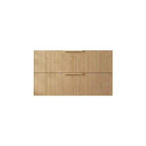 VITO EDINA PRIME OAK 900MM FLUTED SINGLE BOWL WALL HUNG VANITY