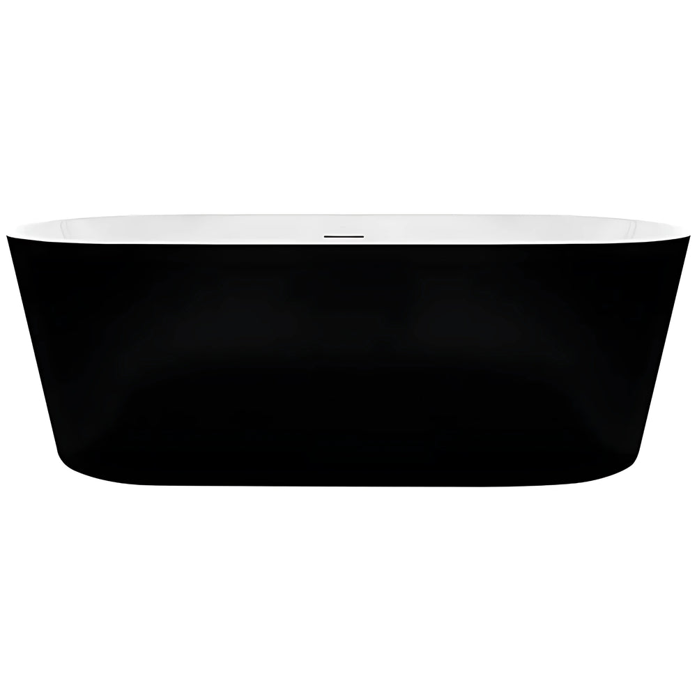DECINA ELINEA FREESTANDING BATH WITH INTEGRATED OVERFLOW GLOSS BLACK (AVAILABLE IN 1500MM AND 1790MM)