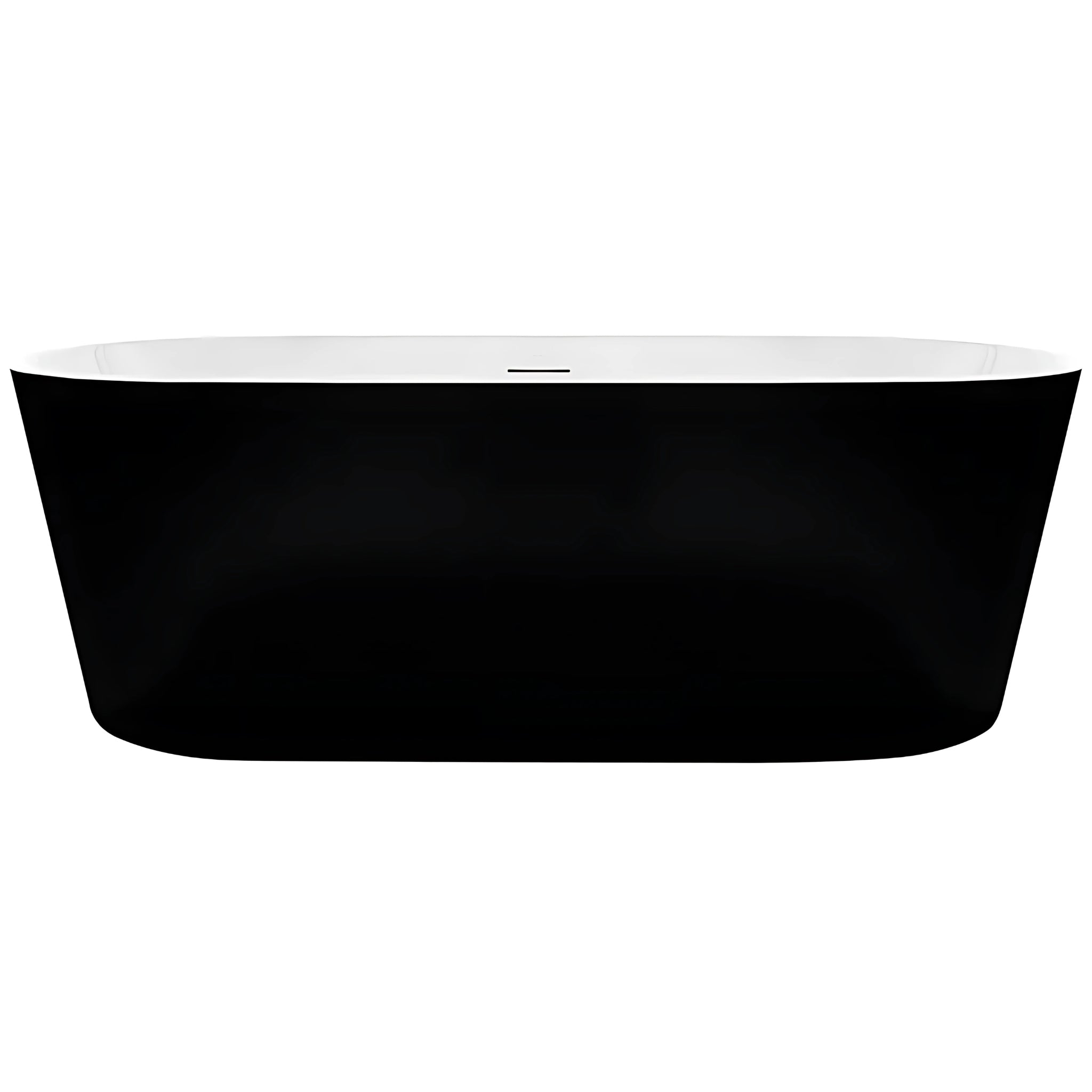 DECINA ELINEA FREESTANDING BATH WITH INTEGRATED OVERFLOW GLOSS BLACK (AVAILABLE IN 1500MM AND 1790MM)