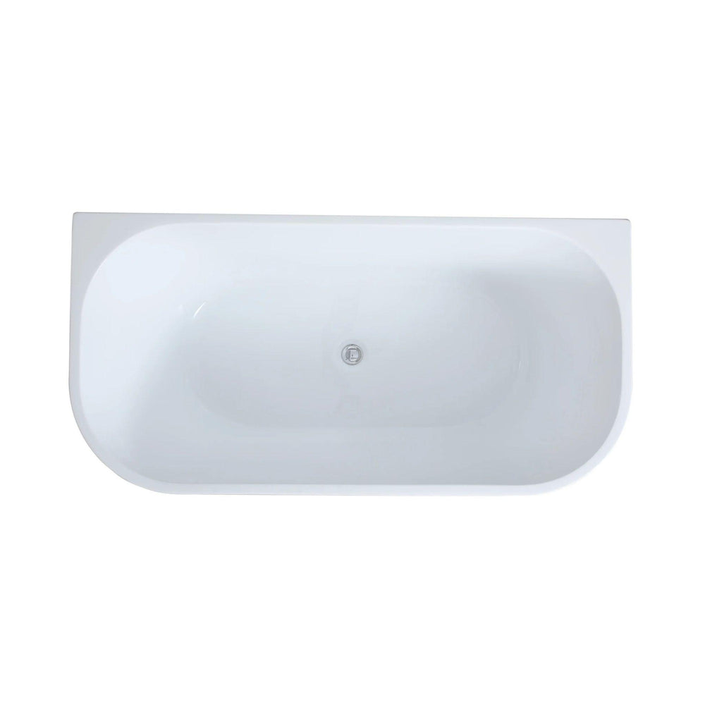 POSEIDON ELIVIA BACK TO WALL BATH MATTE WHITE (AVAILABLE IN 1400MM, 1500MM AND 1700MM)
