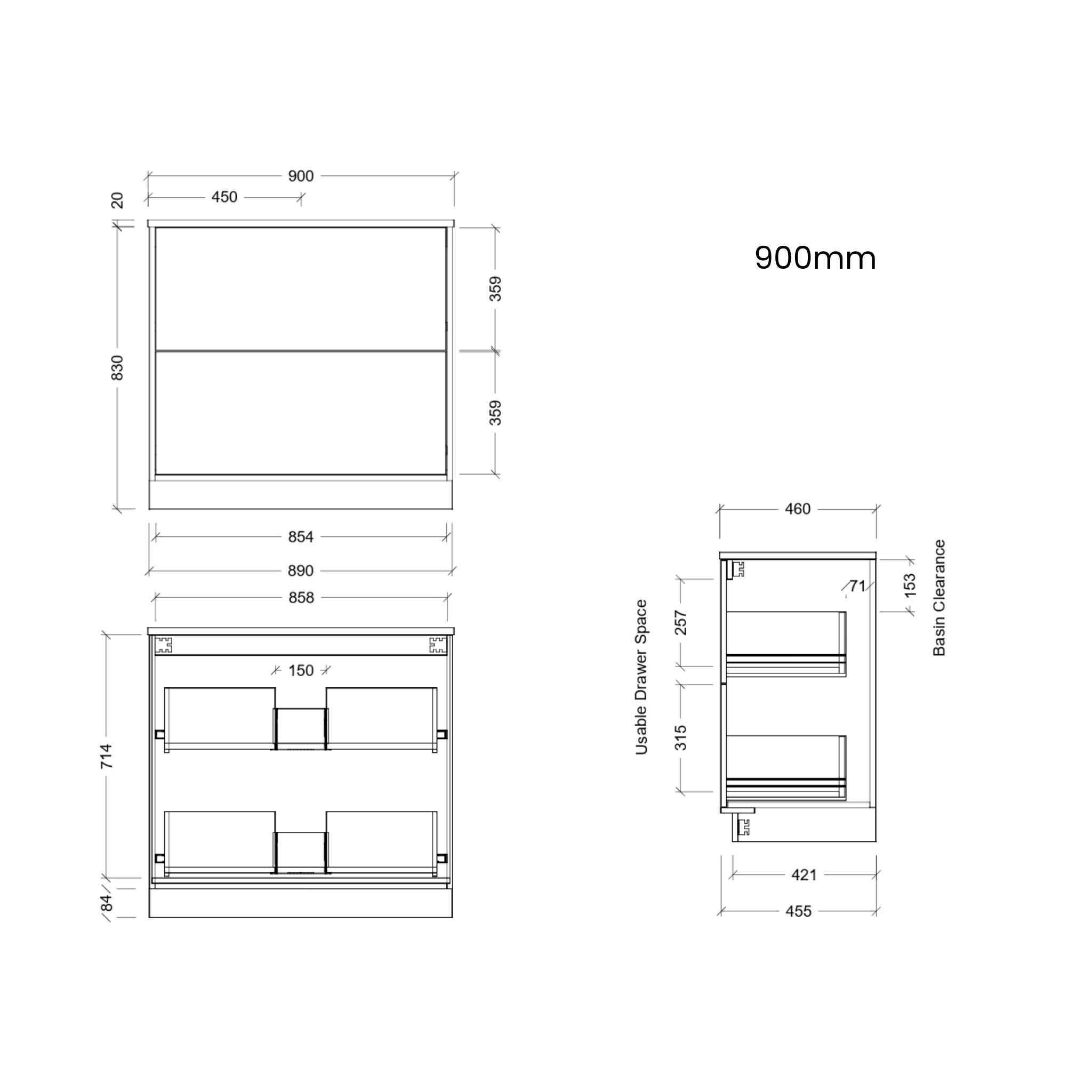 TIMBERLINE ELWOOD CUSTOM FLOOR STANDING VANITY (ALL SIZING)