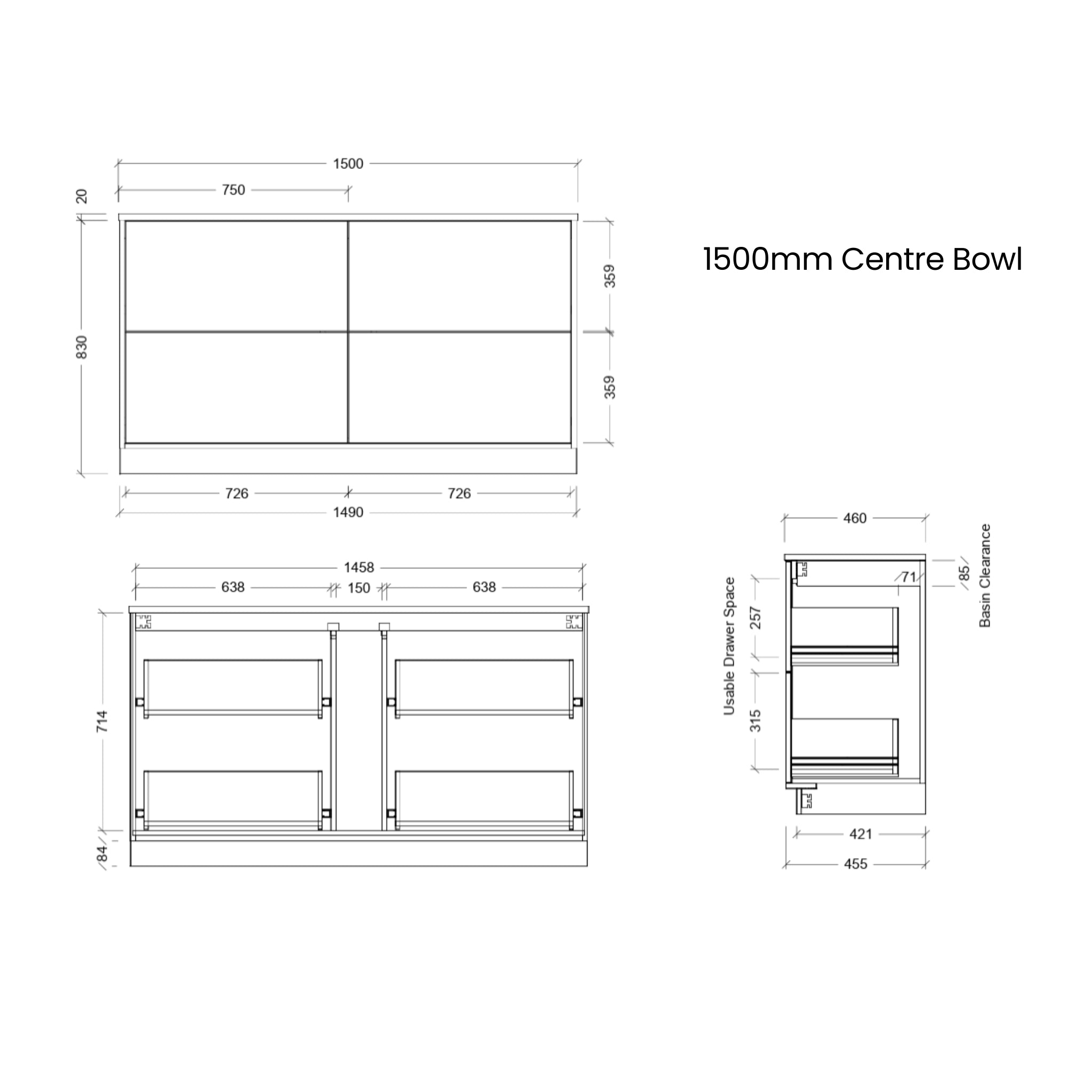 TIMBERLINE ELWOOD CUSTOM FLOOR STANDING VANITY (ALL SIZING)