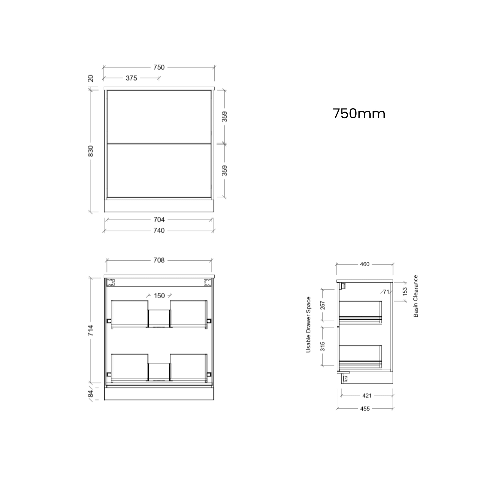 TIMBERLINE ELWOOD CUSTOM FLOOR STANDING VANITY (ALL SIZING)