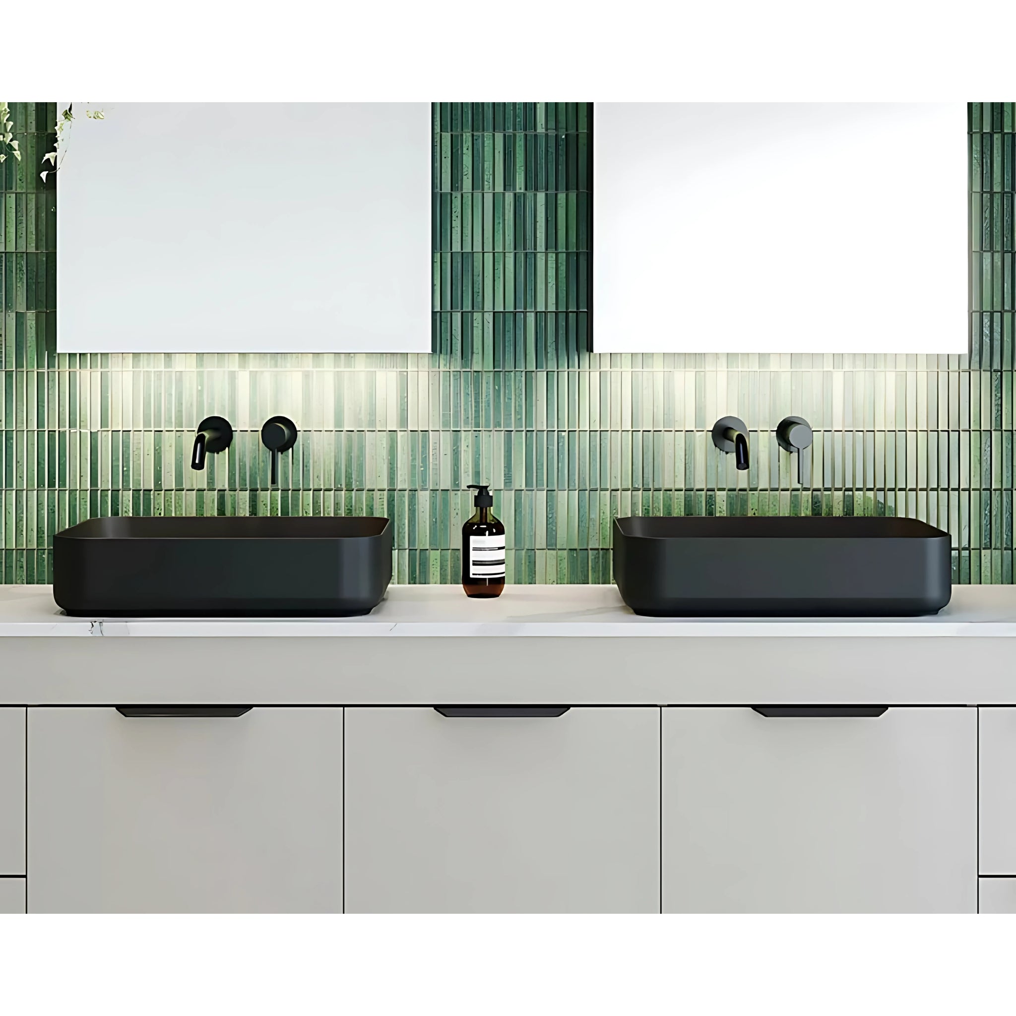 TIMBERLINE ENCHANT ABOVE COUNTER BASIN MATTE BLACK 500MM