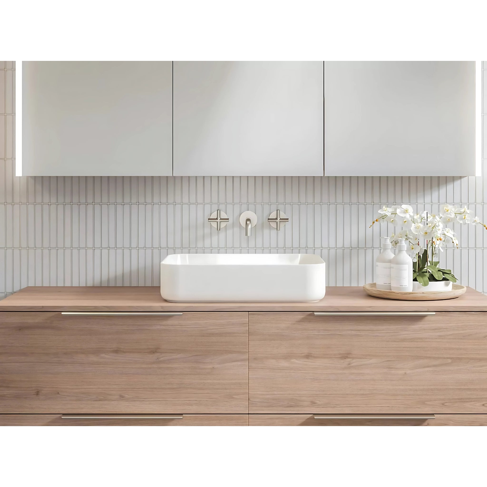 TIMBERLINE ENCHANT ABOVE COUNTER BASIN GLOSS WHITE 500MM