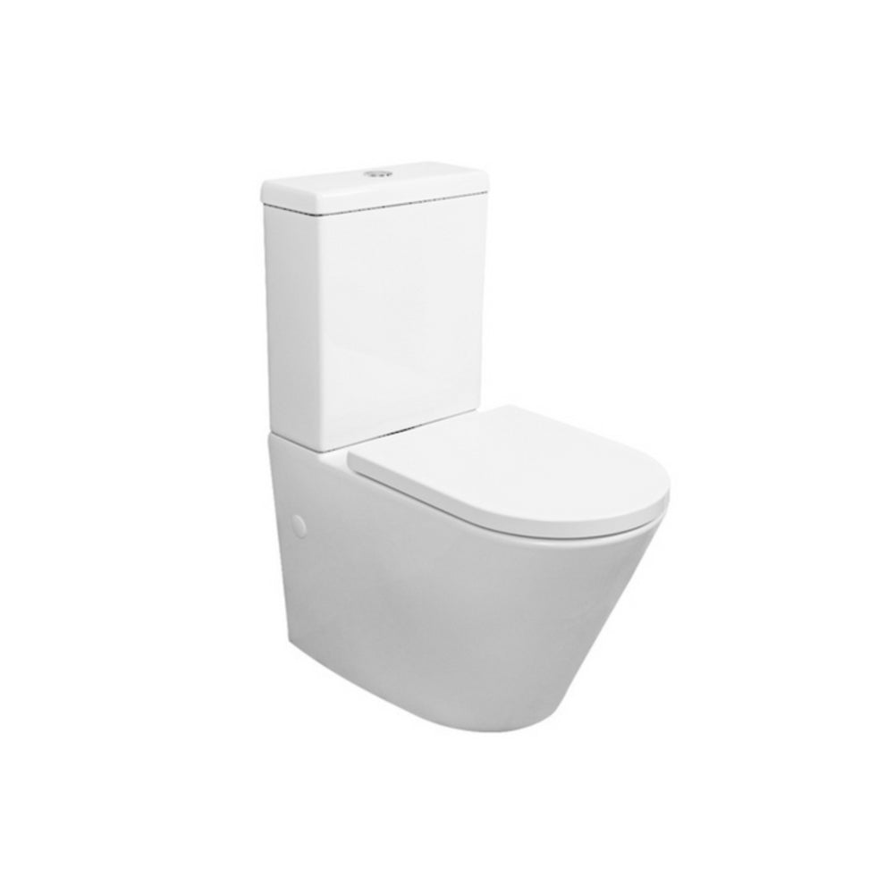 ENGLEFIELD EVORA RIMLESS BACK TO WALL TOILET SUITE GLOSS WHITE