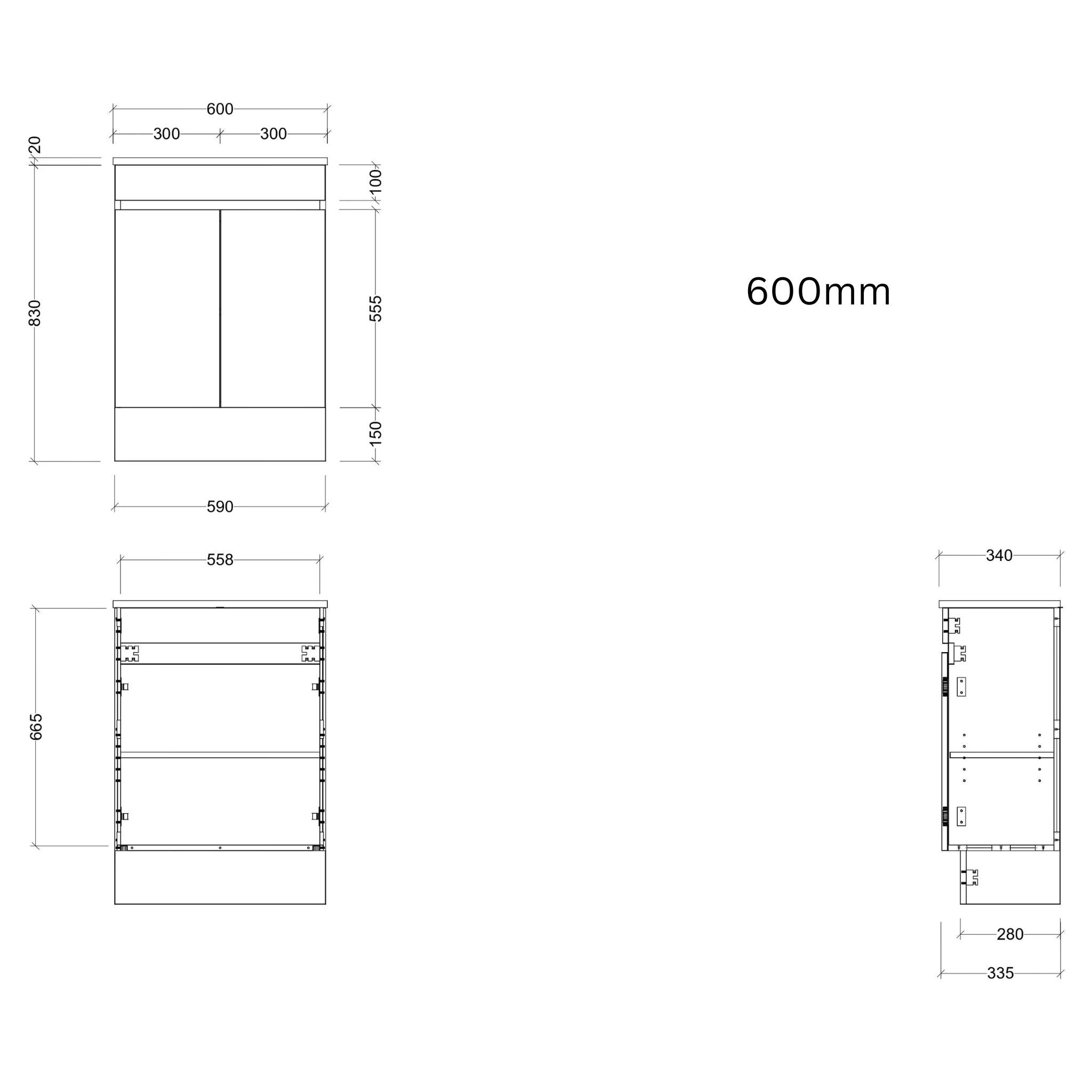 TIMBERLINE ENSUITE SPACE SAVING SINGLE BOWL CUSTOM FLOOR STANDING VANITY
