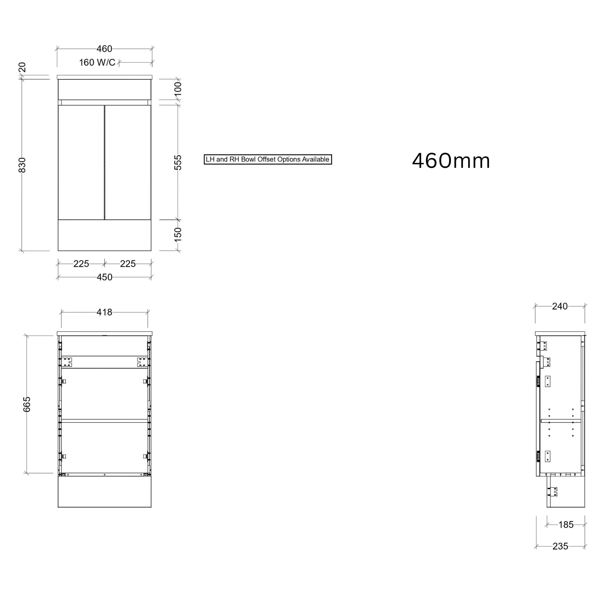 TIMBERLINE ENSUITE SPACE SAVING SINGLE BOWL CUSTOM FLOOR STANDING VANITY