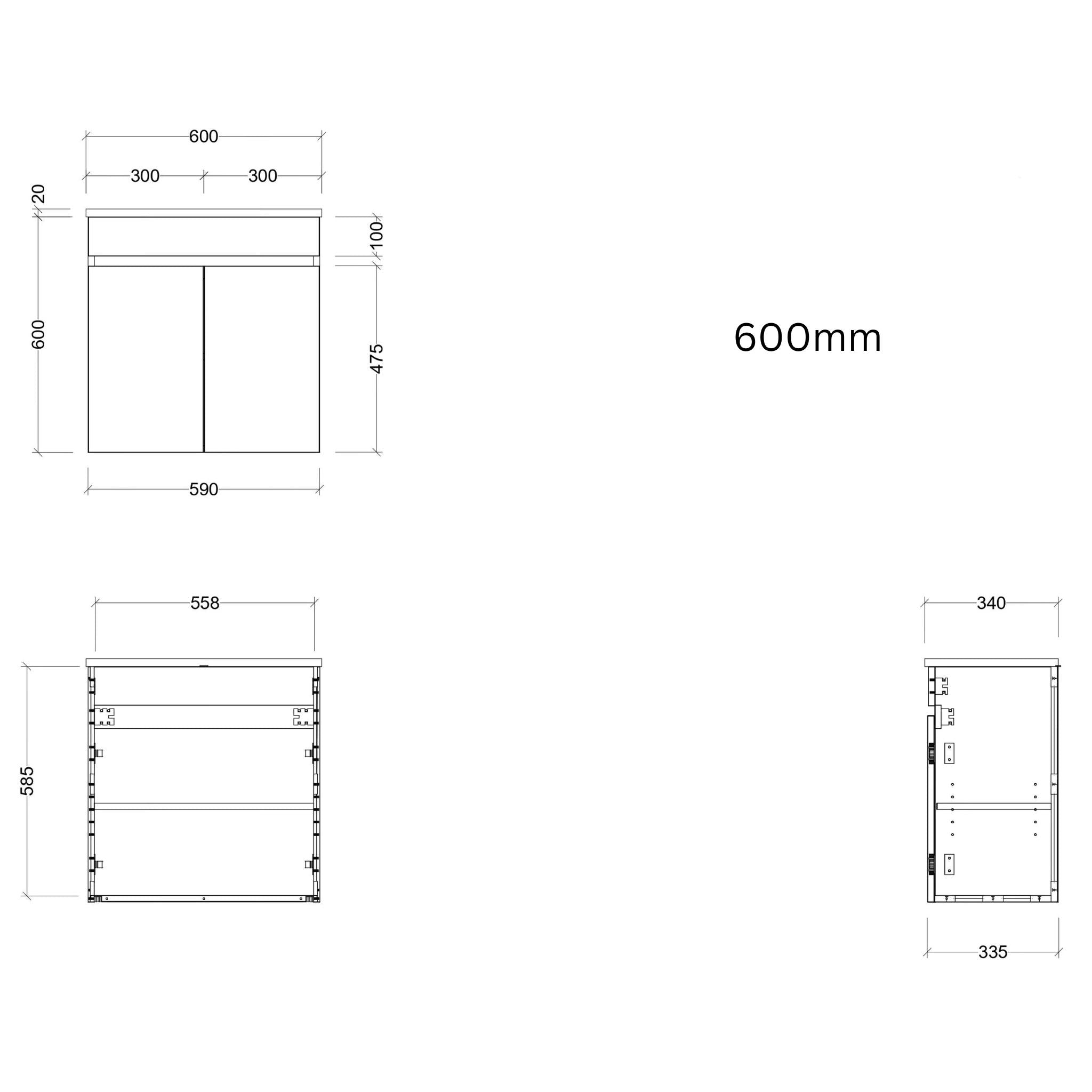 TIMBERLINE ENSUITE SPACE SAVING SINGLE BOWL CUSTOM WALL HUNG VANITY