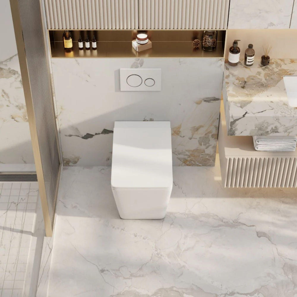 MERCIO ENOX99 RIMLESS WALL FACED FLOOR PAN GLOSS WHITE