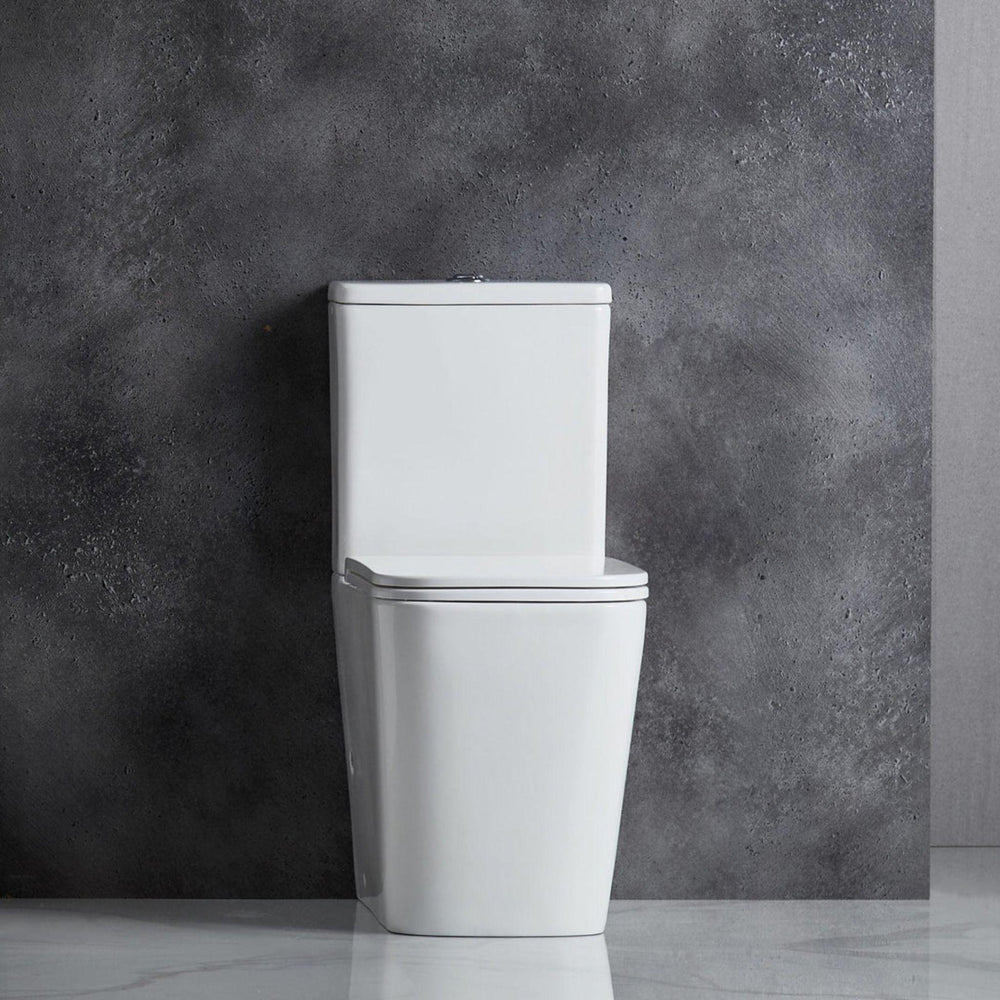 MERCIO ENOX RIMLESS BACK TO WALL TOILET SUITE GLOSS WHITE