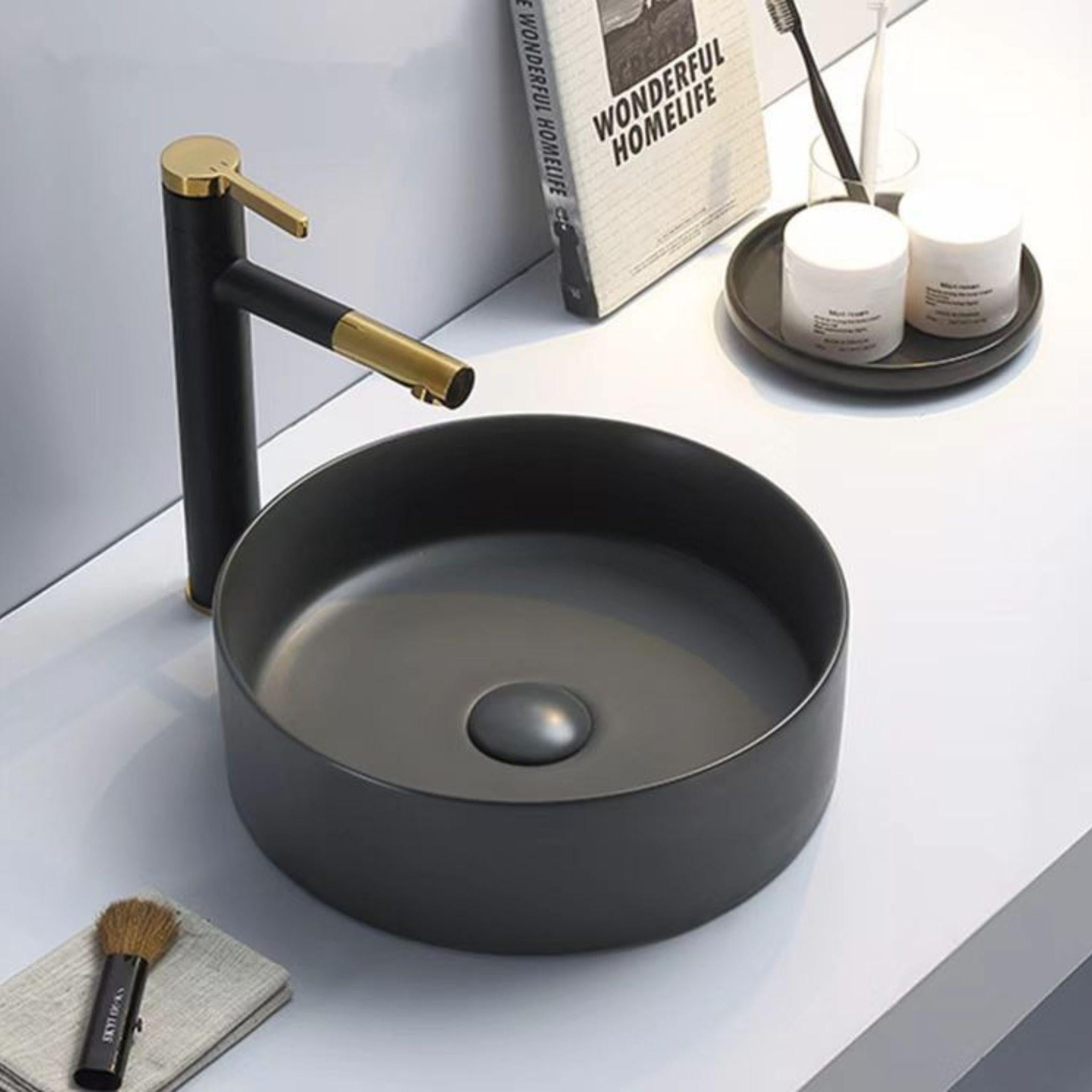 POSEIDON LUNA ABOVE COUNTER BASIN DARK MATTE GREY 352MM