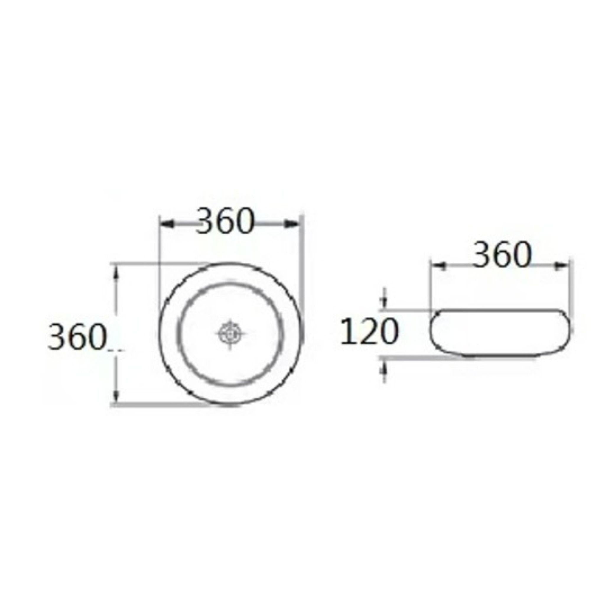 POSEIDON RONDA ABOVE COUNTER BASIN MATTE BLACK 360MM