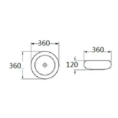 POSEIDON RONDA ABOVE COUNTER BASIN MATTE BLACK 360MM