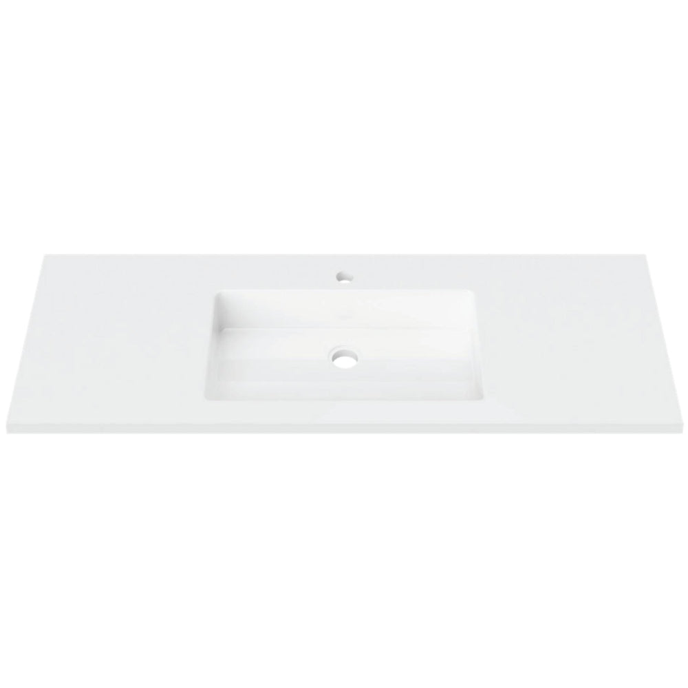 DUROCLASS ESSENTIAL GLOSS WHITE SINGLE BOWL UNDERMOUNT VANITY TOP (MULTIPLE SIZES AVAILABLE)