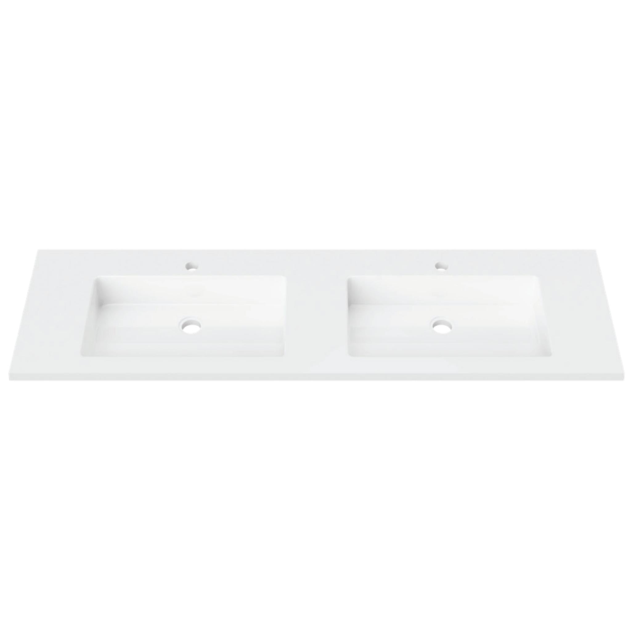 DUROCLASS ESSENTIAL GLOSS WHITE DOUBLE BOWL UNDERMOUNT VANITY TOP (MULTIPLE SIZES AVAILABLE)