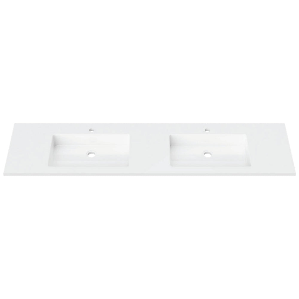 DUROCLASS ESSENTIAL GLOSS WHITE DOUBLE BOWL UNDERMOUNT VANITY TOP (MULTIPLE SIZES AVAILABLE)