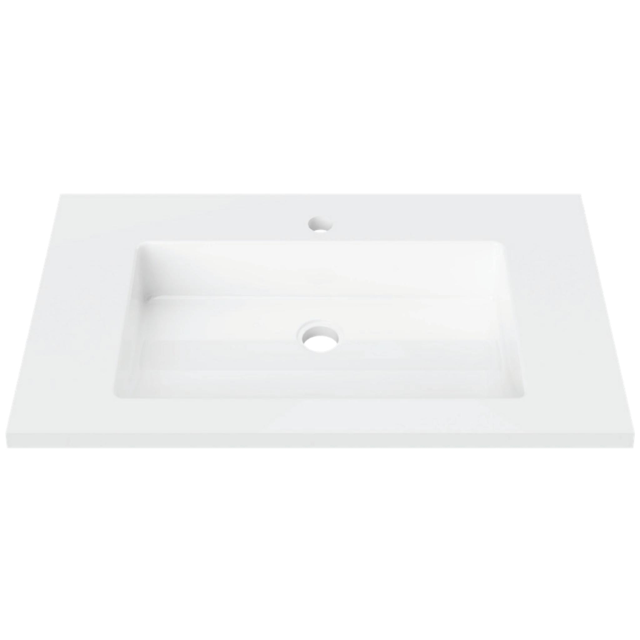 DUROCLASS ESSENTIAL GLOSS WHITE SINGLE BOWL UNDERMOUNT VANITY TOP (MULTIPLE SIZES AVAILABLE)