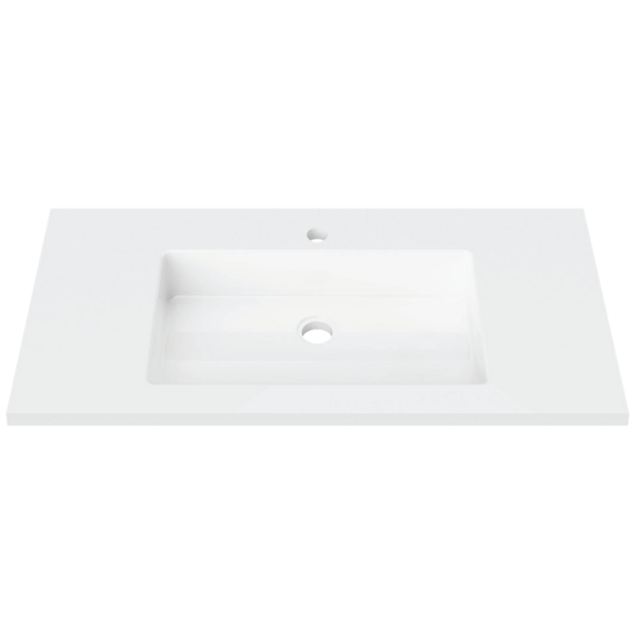 DUROCLASS ESSENTIAL GLOSS WHITE SINGLE BOWL UNDERMOUNT VANITY TOP (MULTIPLE SIZES AVAILABLE)