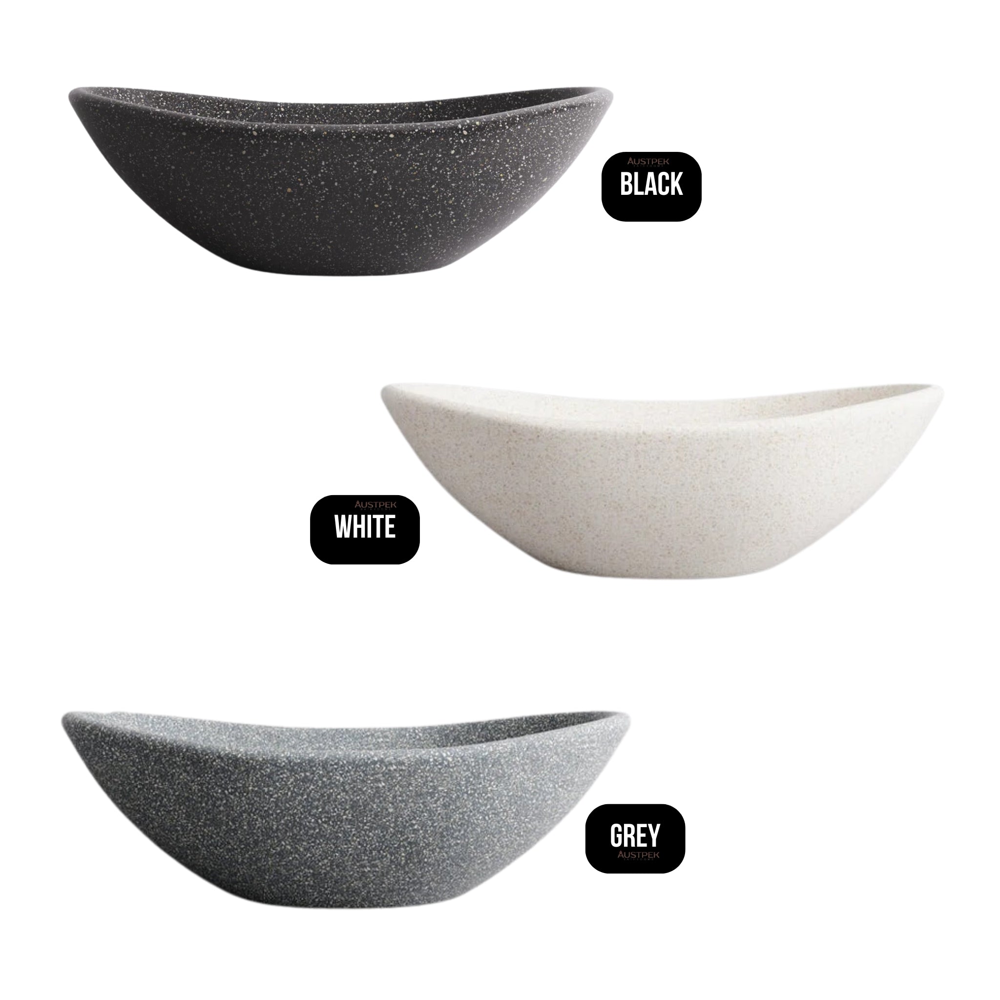 MADU ESTHER HAMMOCK ABOVE COUNTER BASIN TERRAZO STONE BLACK 595MM