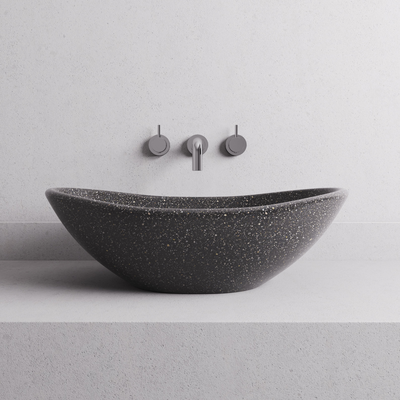 MADU ESTHER HAMMOCK ABOVE COUNTER BASIN TERRAZO STONE BLACK 595MM