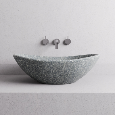 MADU ESTHER HAMMOCK ABOVE COUNTER BASIN TERRAZO STONE GREY 595MM