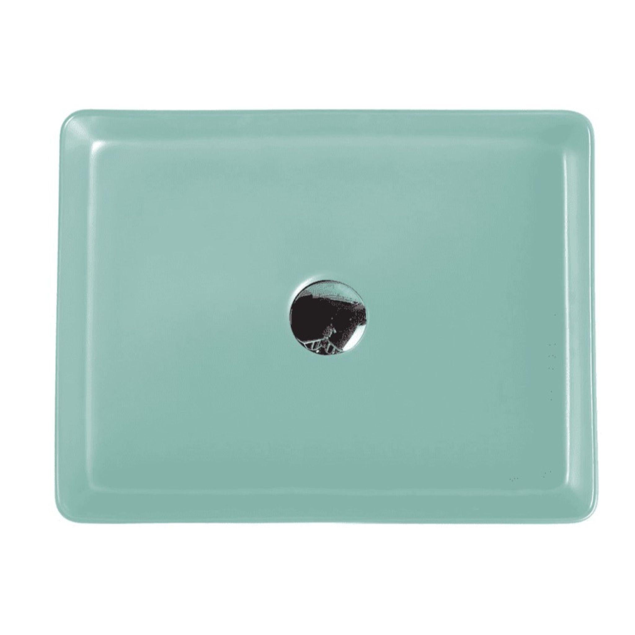 MERCIO ETNA RECTANGULAR ABOVE COUNTER ART BASIN ANTIQUE GREEN 470MM