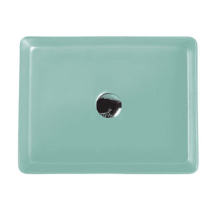 MERCIO ETNA RECTANGULAR ABOVE COUNTER ART BASIN ANTIQUE GREEN 470MM