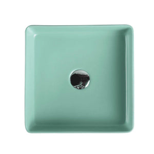 MERCIO ETNA SQUARE ABOVE COUNTER ART BASIN ANTIQUE GREEN 360MM