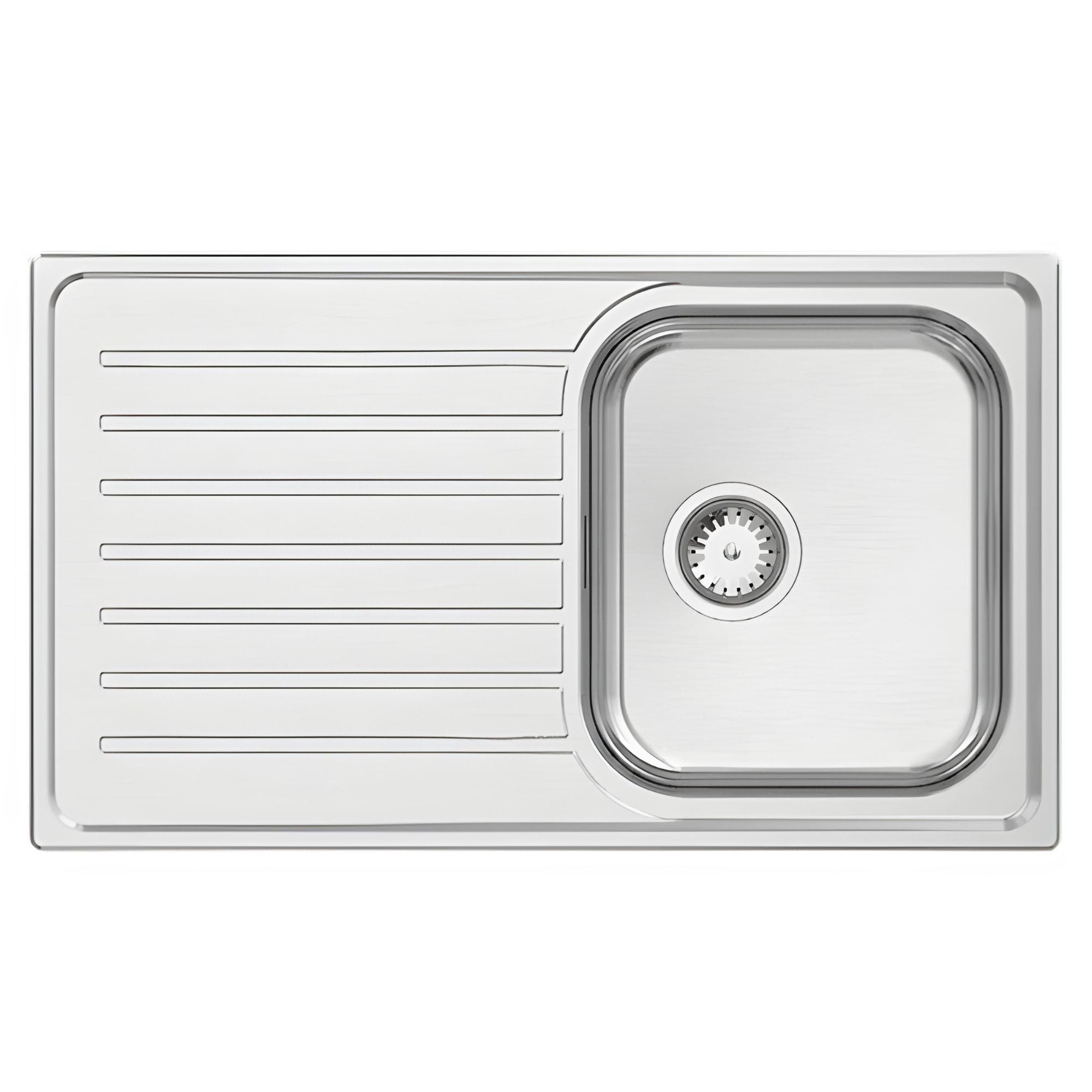 ABEY EURONOX SINGLE BOWL KITCHEN SINK WITH DRAINER STAINLESS STEEL 860MM