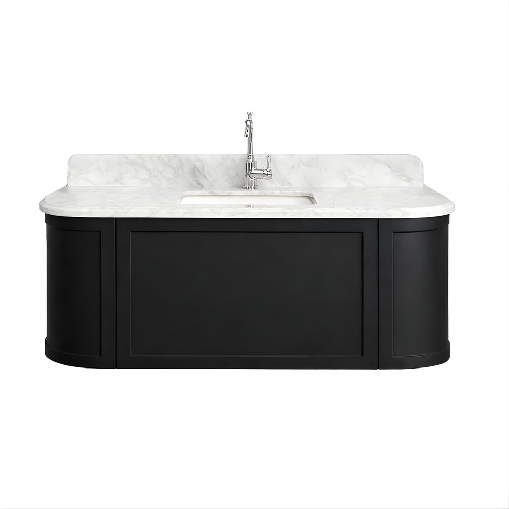 TURNER HASTINGS EVARA VOLCANIC ASH 1200MM SINGLE BOWL WALL HUNG VANITY WITH REAL MARBLE TOP & CERAMIC UNDERCOUNTER BASIN