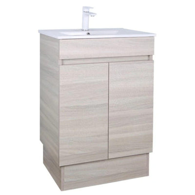 POSEIDON EVIE OAK 600MM SINGLE BOWL FLOOR STANDING VANITY WITH KICKBOARD