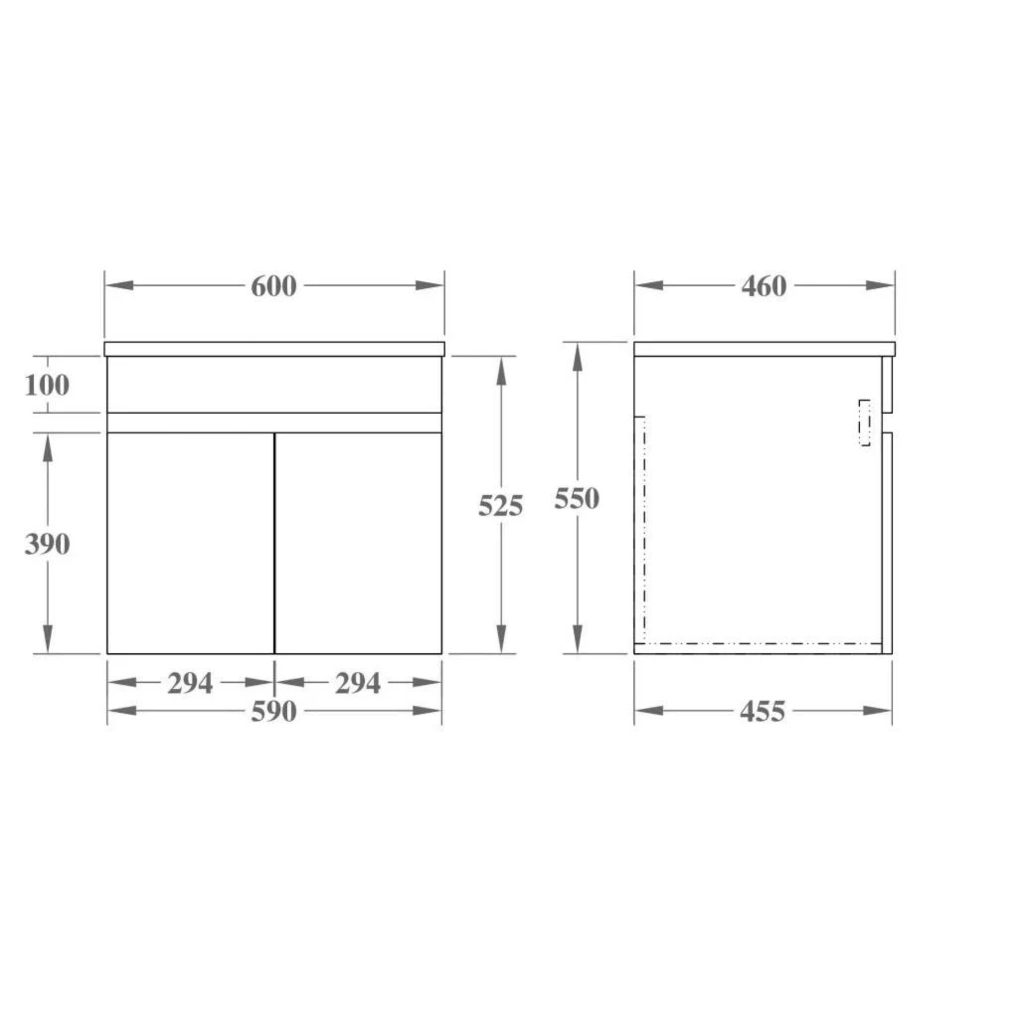 POSEIDON EVIE DARK BROWN 600MM WALL HUNG VANITY