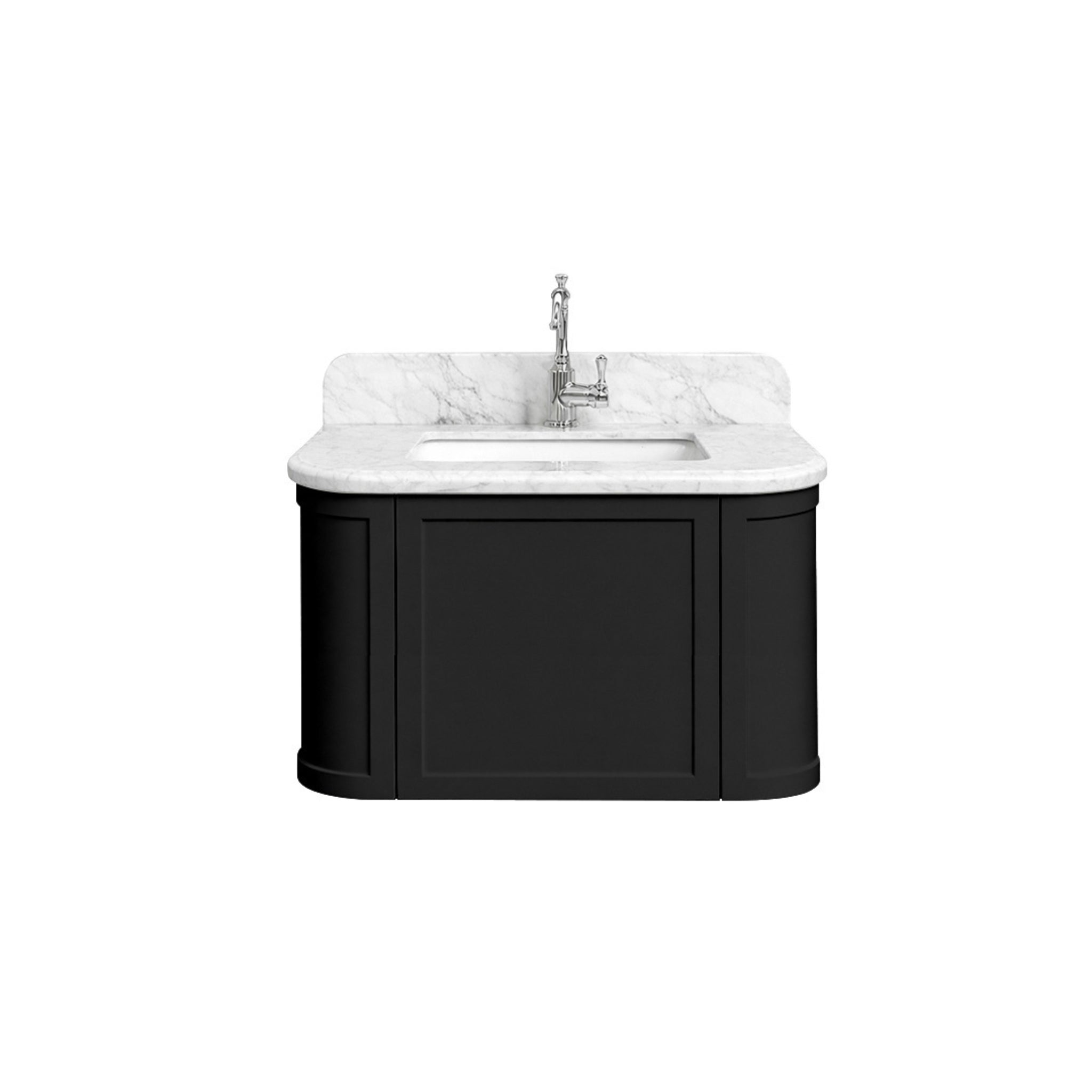 TURNER HASTINGS EVARA VOLCANIC ASH 750MM SINGLE BOWL WALL HUNG VANITY WITH REAL MARBLE TOP & CERAMIC UNDERCOUNTER BASIN