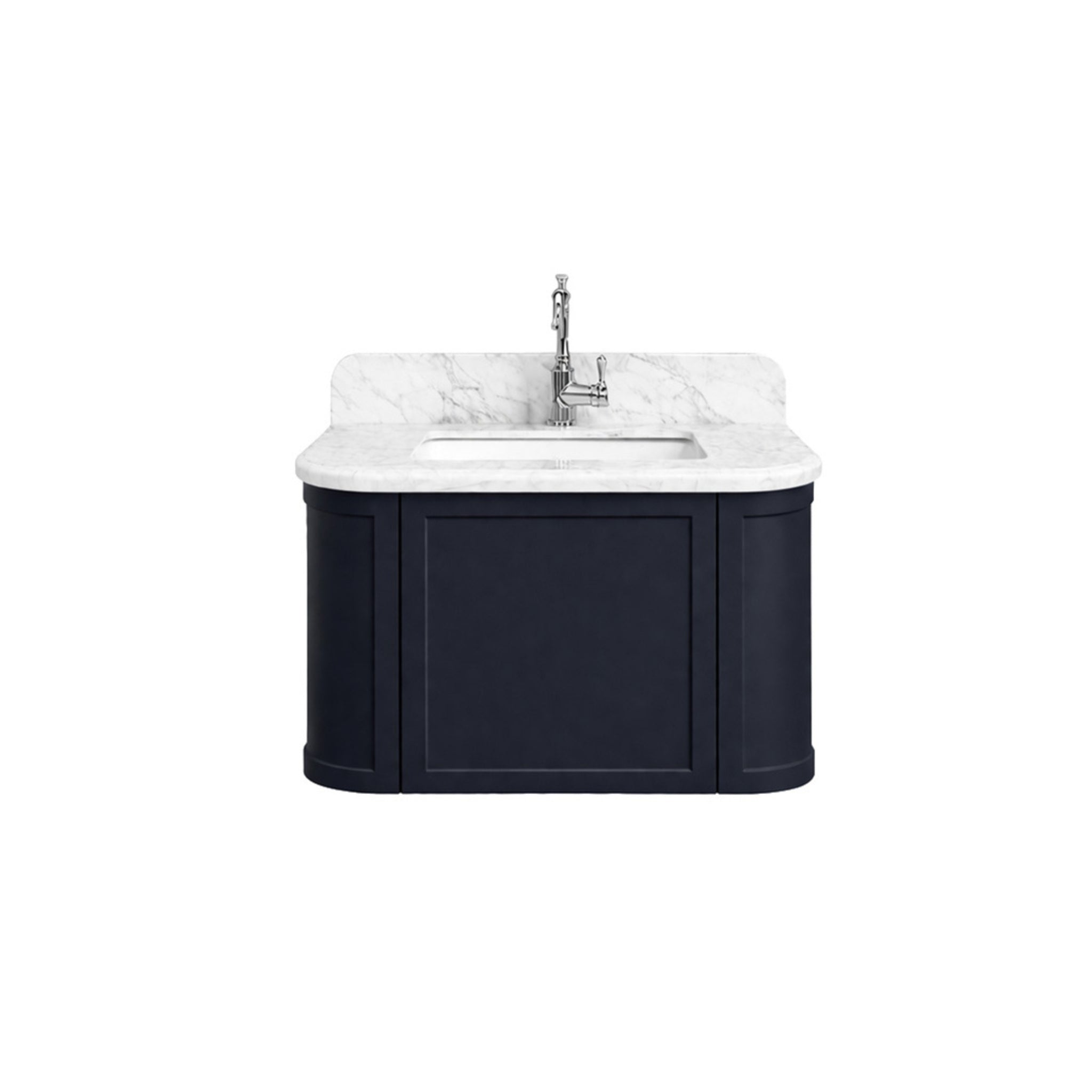 TURNER HASTINGS EVARA AEGEAN BLUE 750MM SINGLE BOWL WALL HUNG VANITY WITH REAL MARBLE TOP & CERAMIC UNDERCOUNTER BASIN