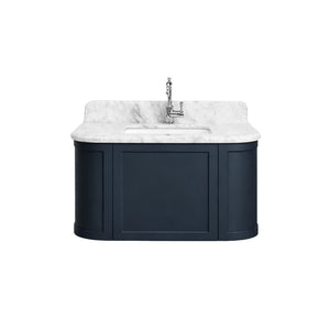 TURNER HASTINGS EVARA AEGEAN BLUE 900MM SINGLE BOWL WALL HUNG VANITY WITH REAL MARBLE TOP & CERAMIC UNDERCOUNTER BASIN