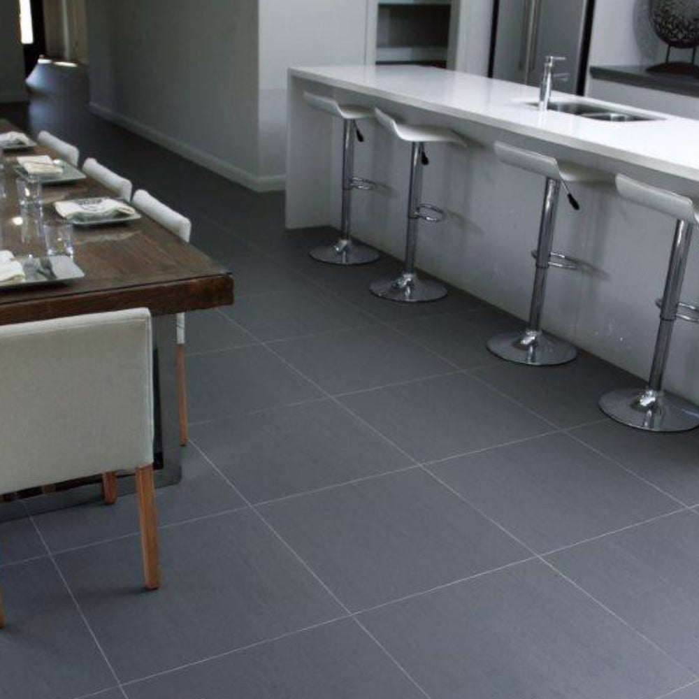 EVERSTONE DURASTONE STEEL GREY BRUSHED 600X600MM SQUARE TILE (PER BOX)