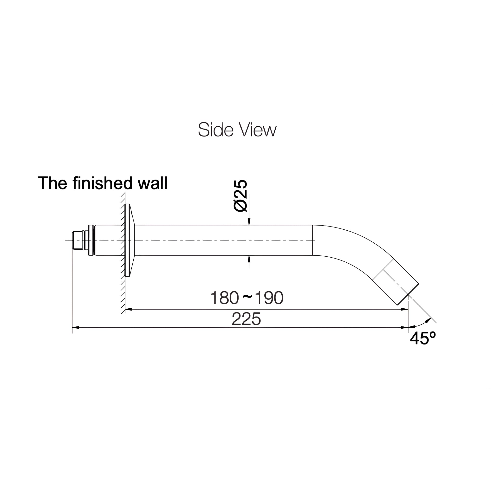 KOHLER COMPONENTS SHORT TUBE BASIN SPOUT 190MM BRUSHED NICKEL