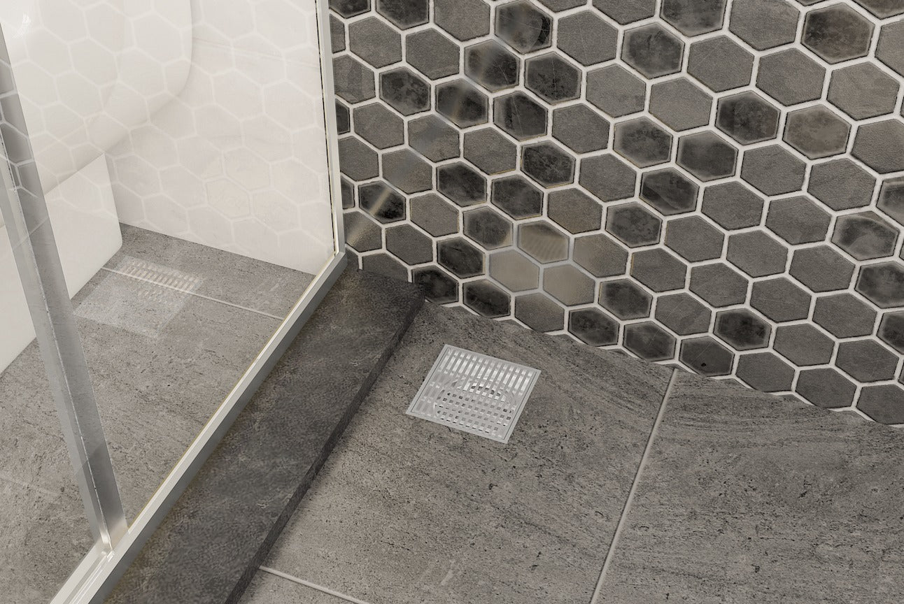 LINSOL EZYFLOW HEELGUARD GRATE BRUSHED STAINLESS 110MM