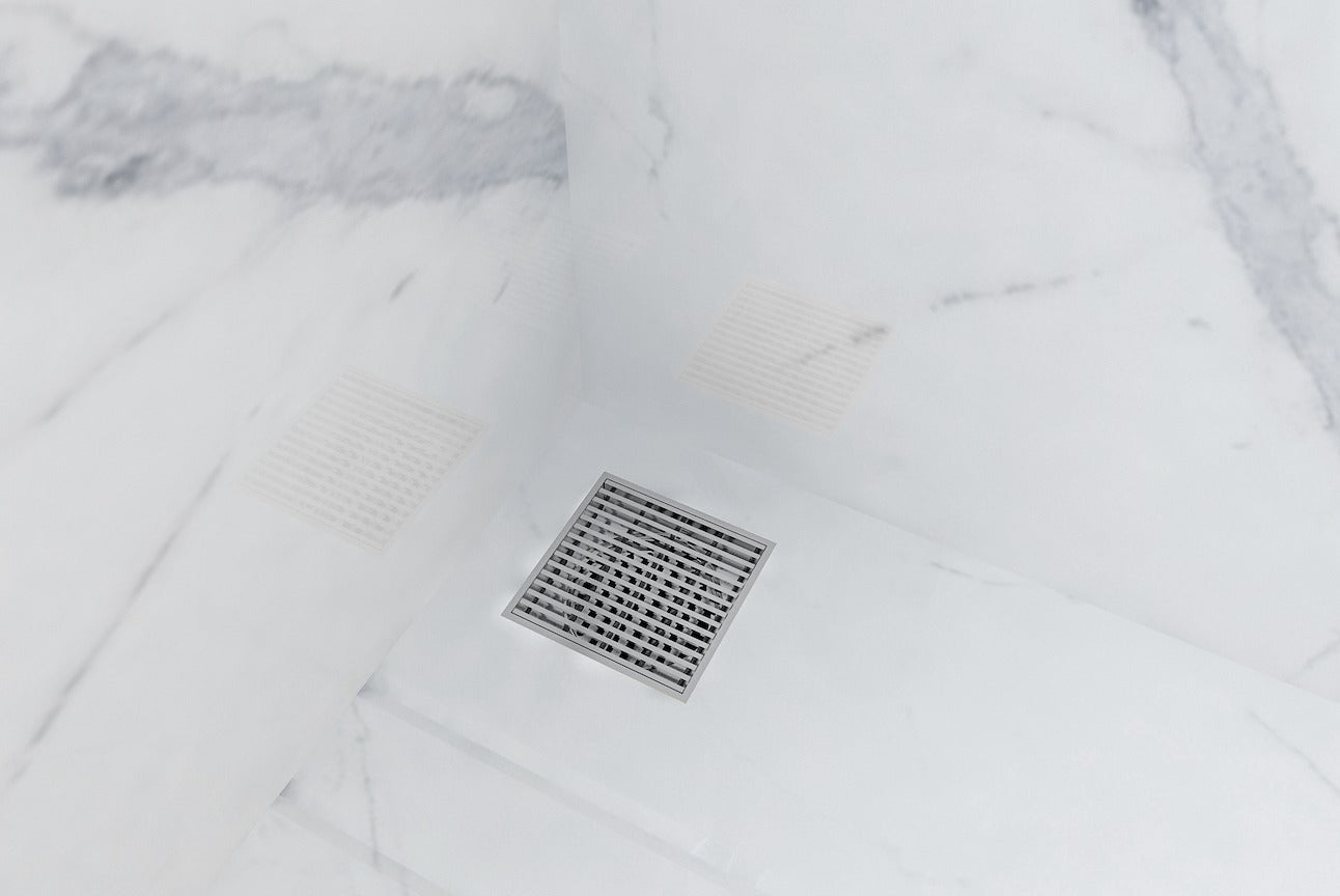 LINSOL EZYFLOW HEELGUARD GRATE BRUSHED STAINLESS 110MM