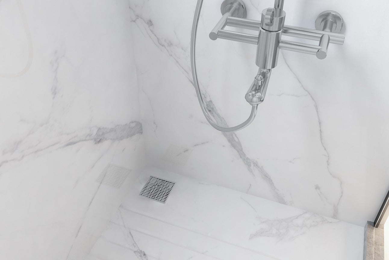 LINSOL EZYFLOW HEELGUARD GRATE BRUSHED STAINLESS 110MM