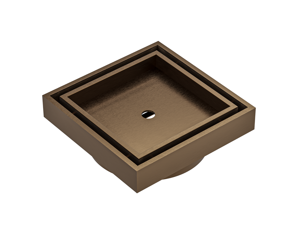 LINSOL EZYFLOW DN89 SQUARE TILE INSERT WASTE 110MM AGED BRONZE