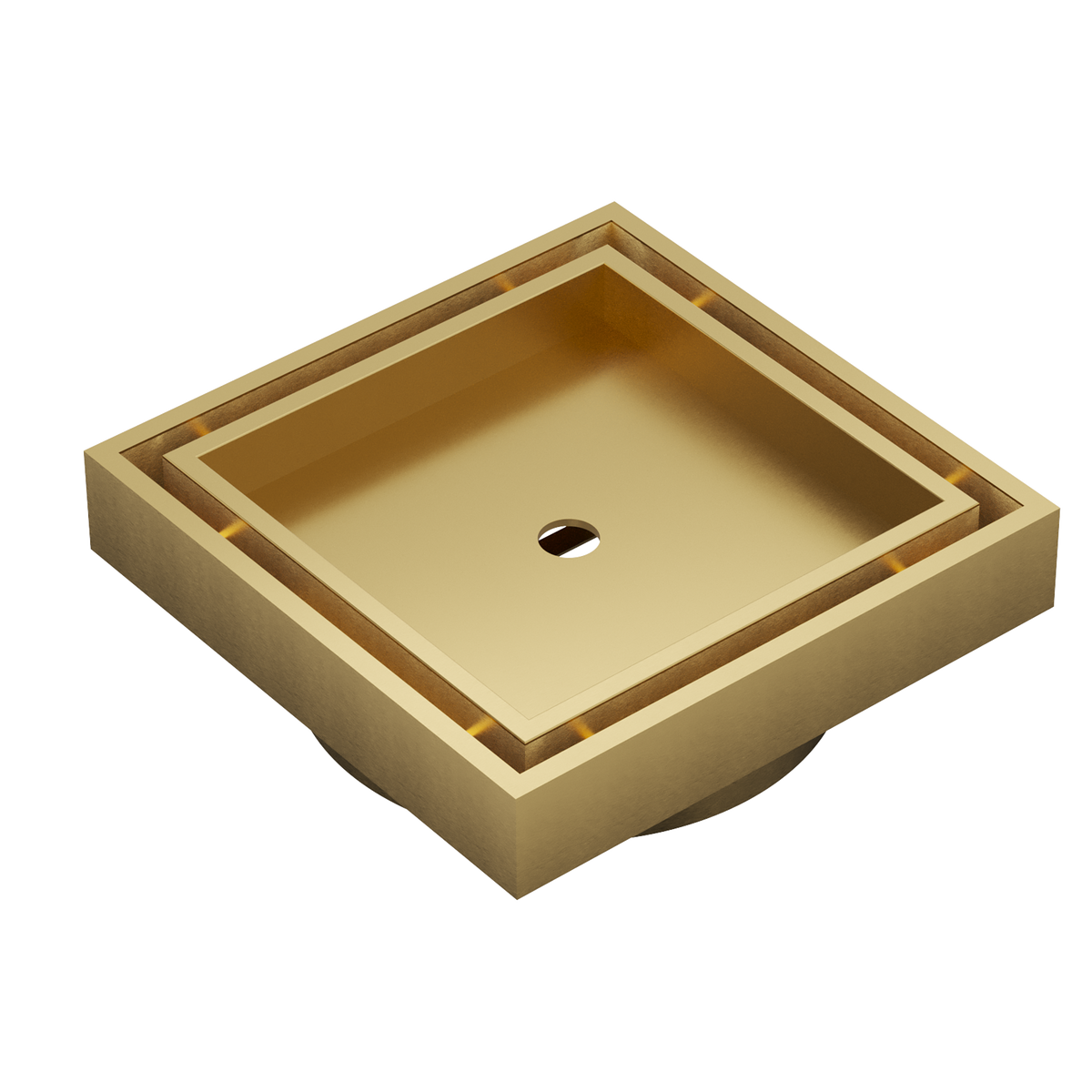LINSOL EZYFLOW DN64 SQUARE TILE INSERT WASTE 110MM BRUSHED BRASS
