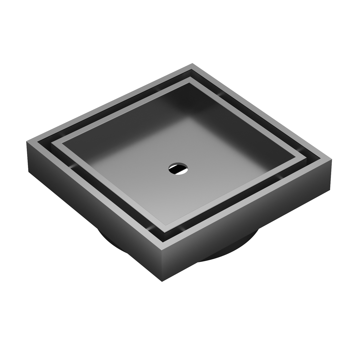 LINSOL EZYFLOW DN64 SQUARE TILE INSERT WASTE 110MM GUN METAL