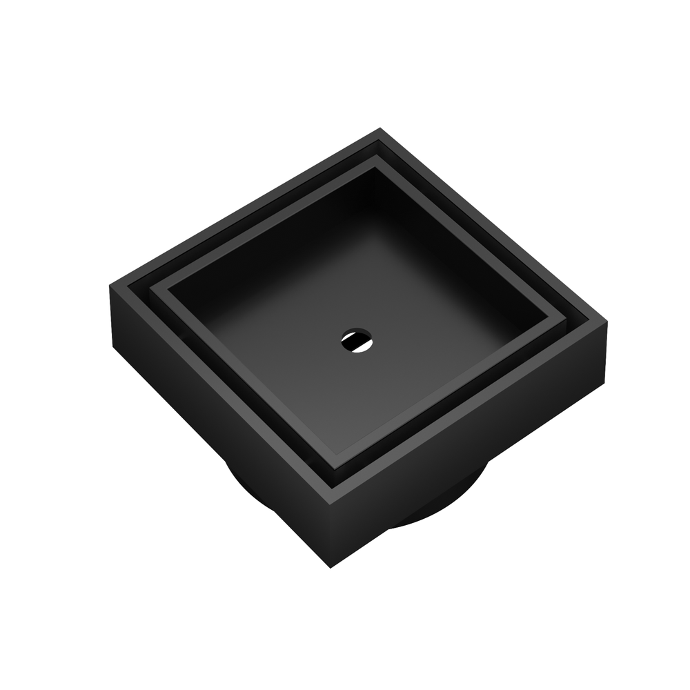 LINSOL EZYFLOW TILE INSERT DN50 SQUARE WASTE 110MM MATTE BLACK