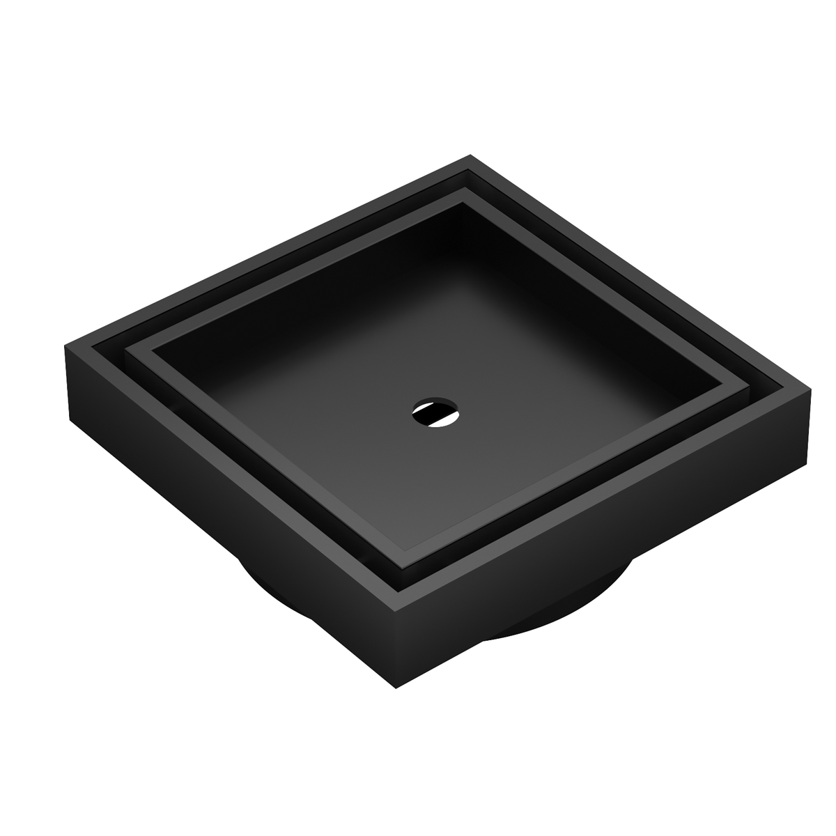 LINSOL EZYFLOW DN64 SQUARE TILE INSERT WASTE 110MM MATTE BLACK