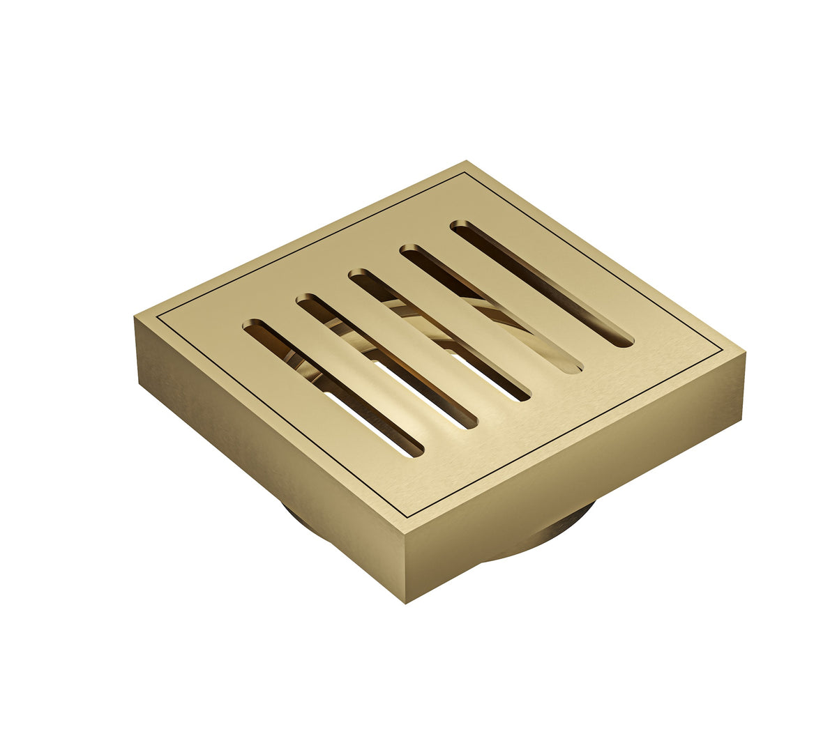 LINSOL EZYFLOW DN89 VERTICAL PRESSED SQUARE WASTE 110MM BRUSHED BRASS